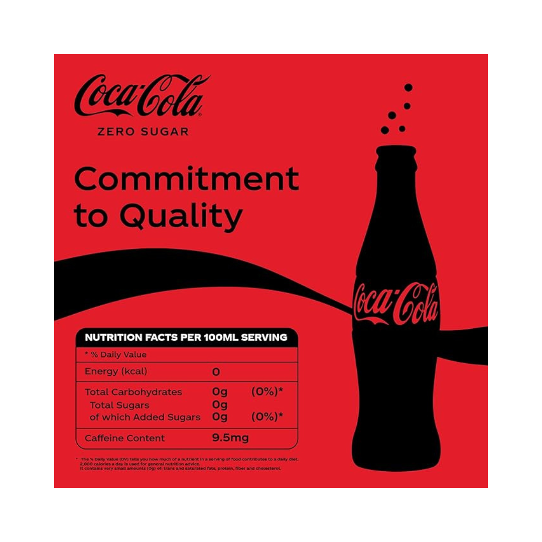 Coca Cola Zero Calories – Carbonated Soft Drink 330 ml (Cartoon of 24pcs)
