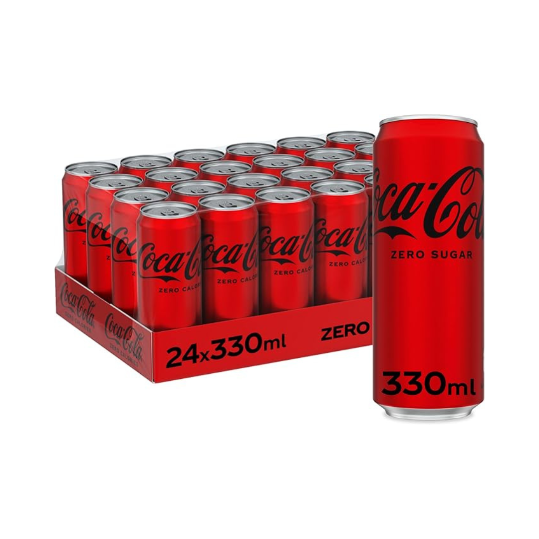 Coca Cola Zero Calories – Carbonated Soft Drink 330 ml (Cartoon of 24pcs)