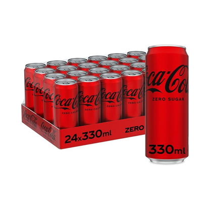 Coca Cola Zero Calories – Carbonated Soft Drink 330 ml (Cartoon of 24pcs)