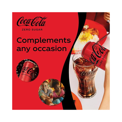 Coca Cola Zero Calories – Carbonated Soft Drink 330 ml (Cartoon of 24pcs)