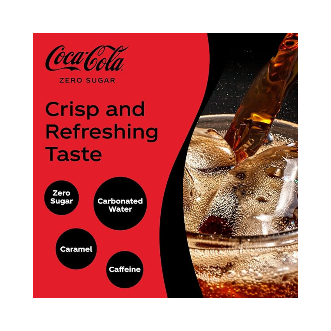 Coca Cola Zero Calories – Carbonated Soft Drink 330 ml (Cartoon of 24pcs)