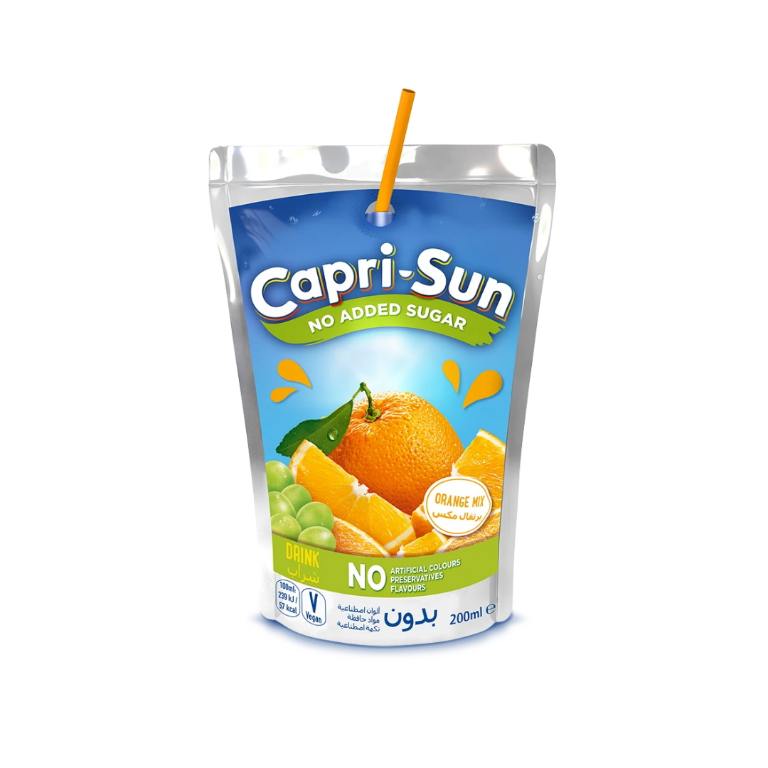 Capri-Sun No Added Sugar Orange Drink - 200ml (Pack of 10pcs)
