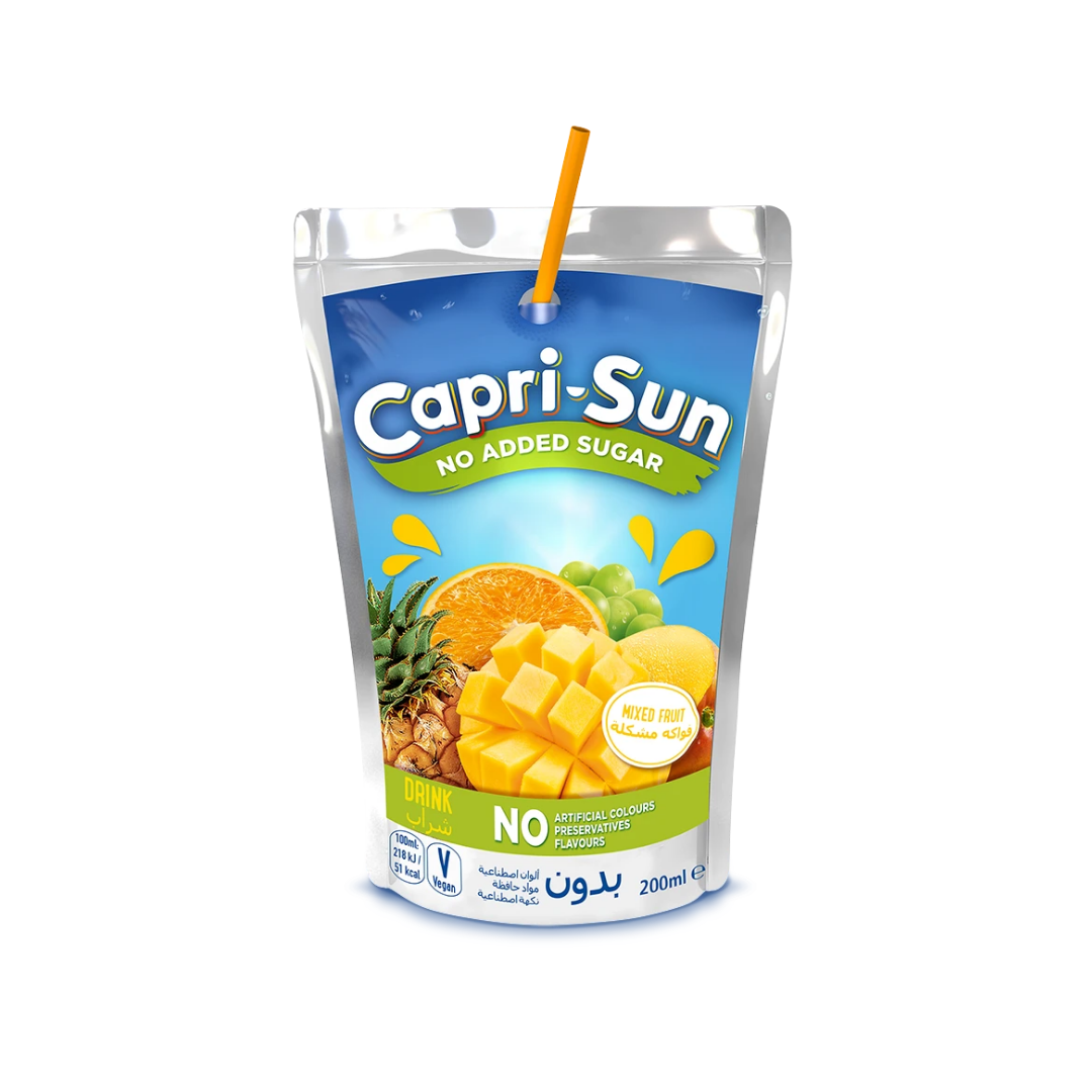 Capri-Sun No Added Sugar Mixed Fruit Mix Drink - 200ml (Pack of 10pcs)