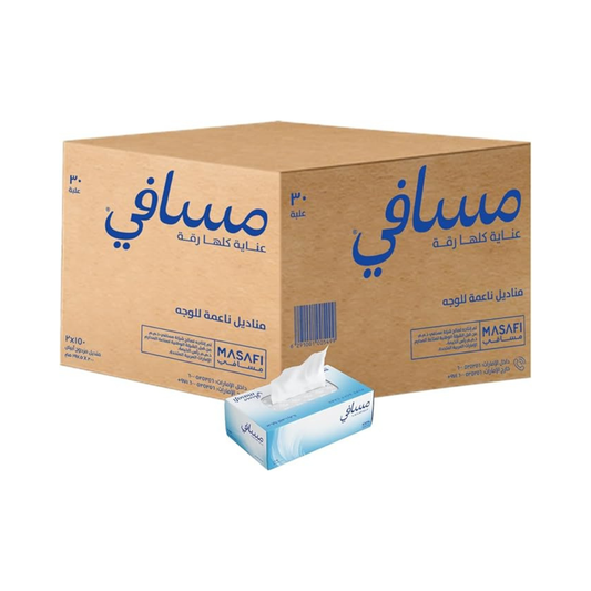 Masafi Facial Tissue – 150 Sheets x 2 Ply (Pack of 5 x 6)