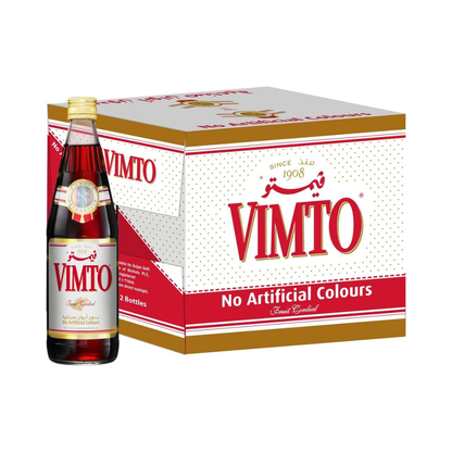 Vimto Fruit Cordial Syrup In Glass Bottle - 650 ml (Carton of 12 bottles)