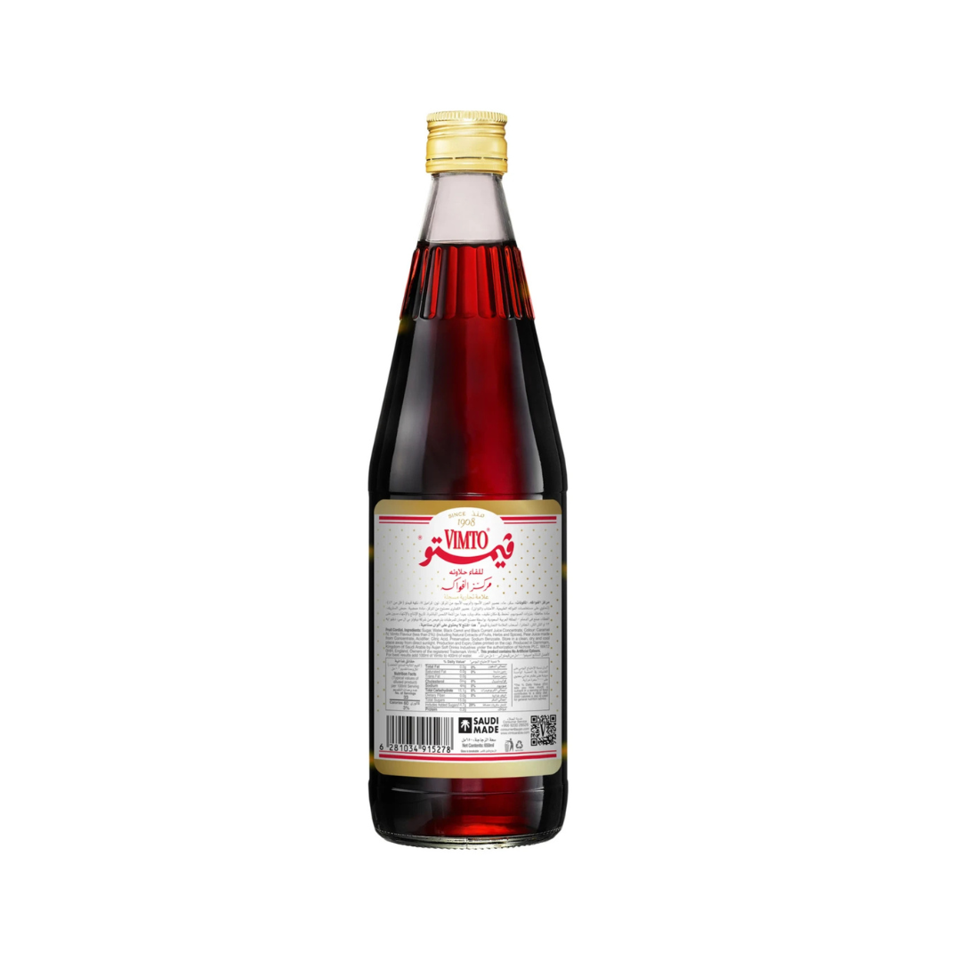 Vimto Fruit Cordial Syrup In Glass Bottle - 650 ml (Carton of 12 bottles)
